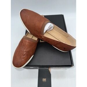 FRYE Melanie Women's Leather Slip On Sneaker Shoe Cognac Brown Flats Size 8.5